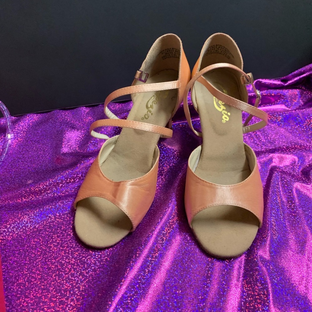 Capezio pink ballroom heels open toe